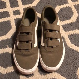 Velcro Olive Green Vans